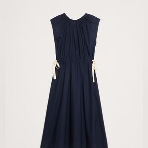 Banana Republic COTTON POPLIN TIE-WAIST MIDI DRESS